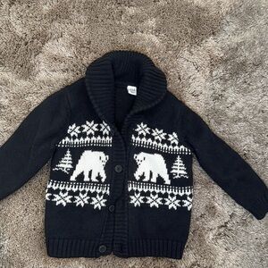 Charming Black and White Kids Cardigan